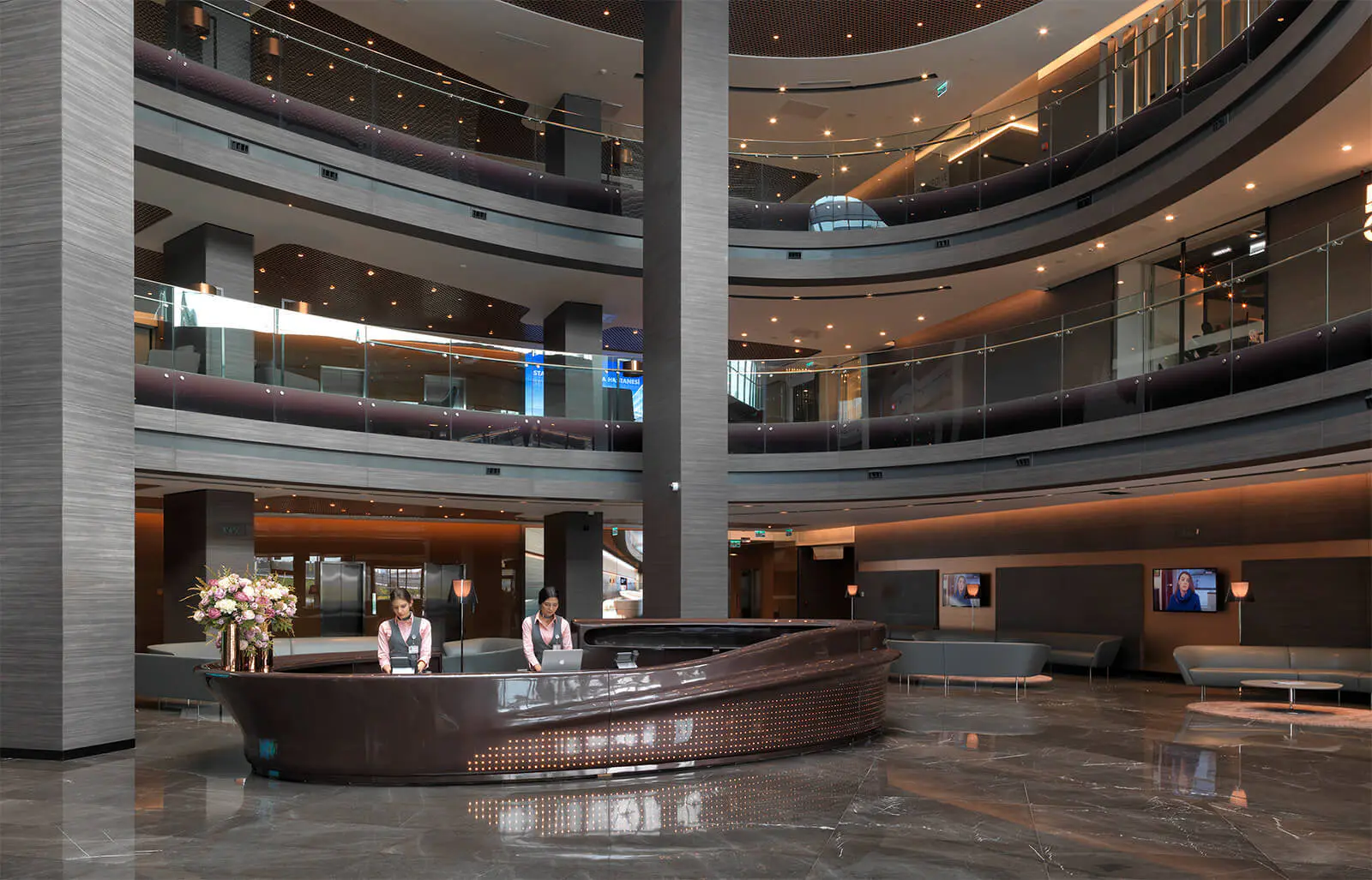 Memorial hospital reception lobby in Istanbul