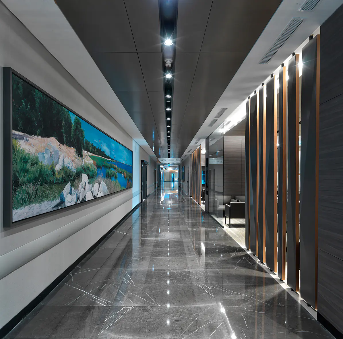 Corridor inside Memorial hospital