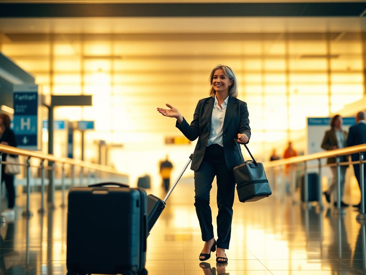 Patient coordinator welcoming an international traveller at the airport arrivals hall